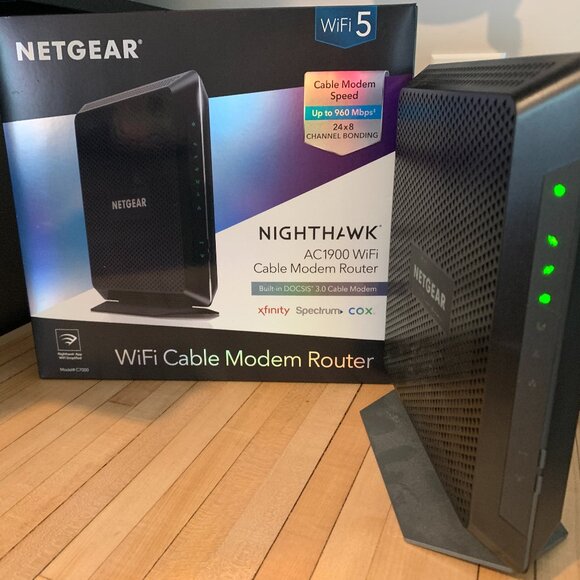 Netgear Nighthawk AC1900 WiFi Cable Modem Router - Picture 1 of 6